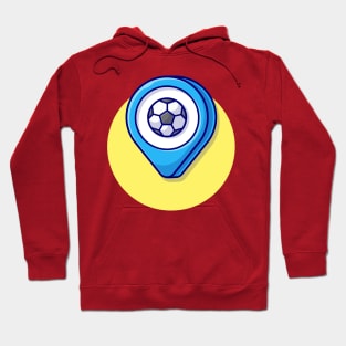 Location Map With Soccer Cartoon Vector Icon Illustration (2) Hoodie